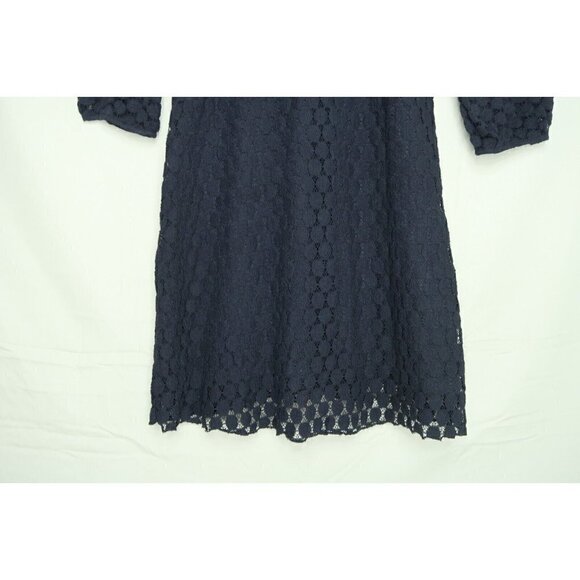 Solitaire by Ravi Khosla Black Lace Midi Dress Crochet 3/4 Sleeves Lined Small - Picture 4 of 10